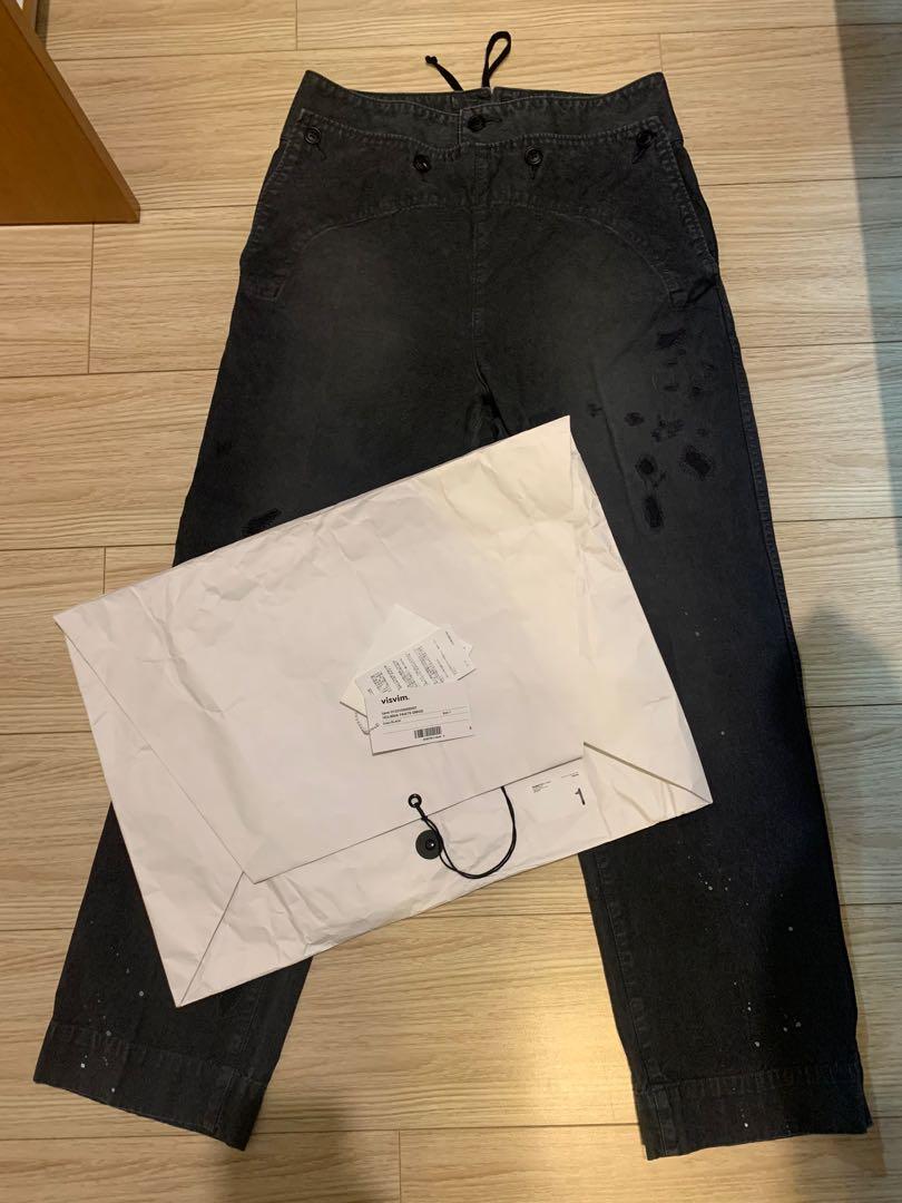 Visvim HOLMAN PANTS DMGD Black Size1, 男裝, 褲&半截裙, 牛仔褲