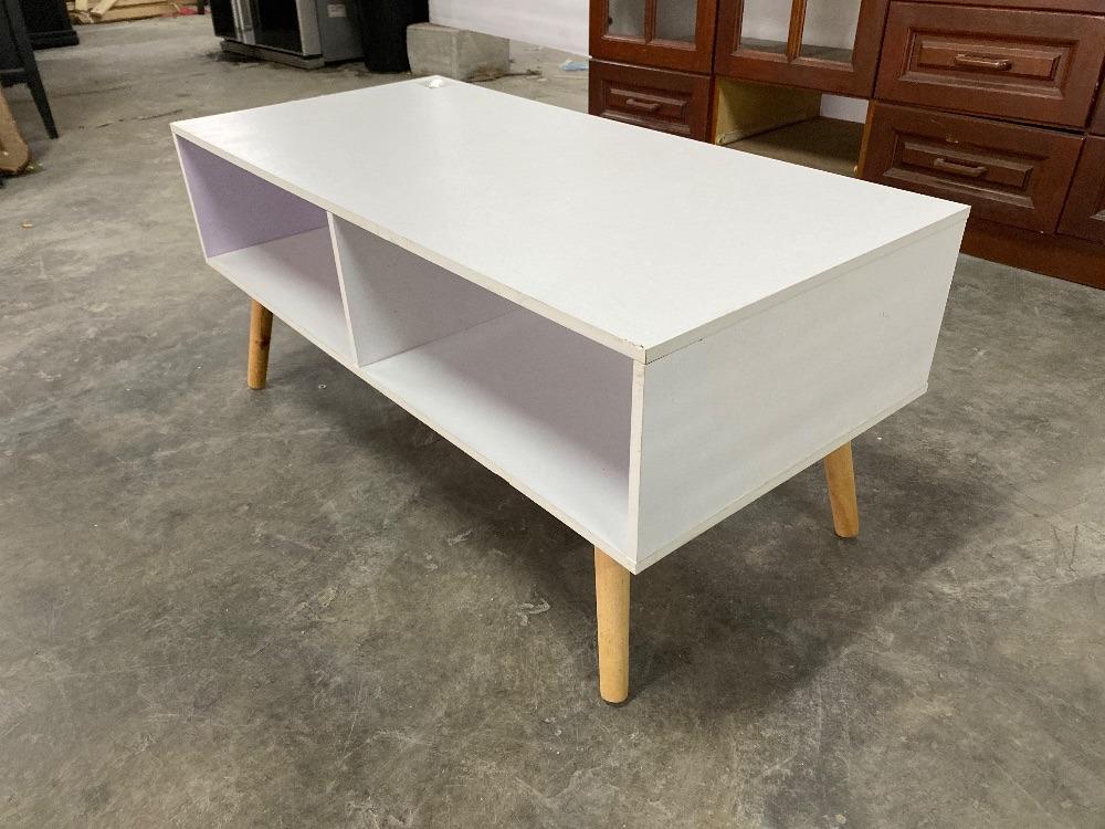 Wooden Coffee Table White Colour / Meja Kopi Kayu Warna Putih