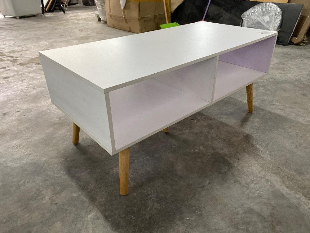 Wooden Coffee Table White Colour / Meja Kopi Kayu Warna Putih
