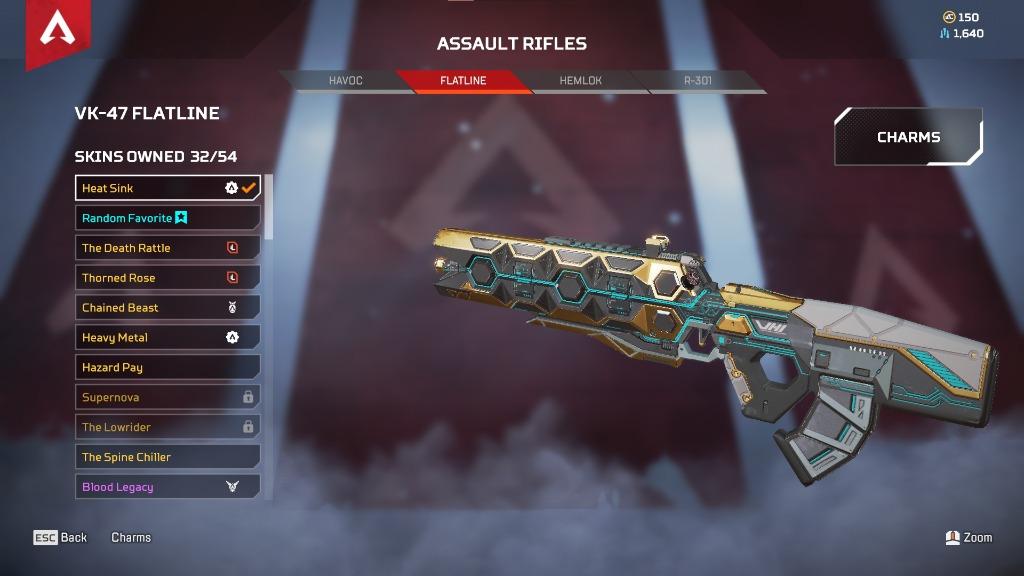 HEATSINK WRAITH HEIRLOOM FLATLINE & R99 P2W SKIN BP410 149 LEGENDARIES RARE WRAITH SKINS