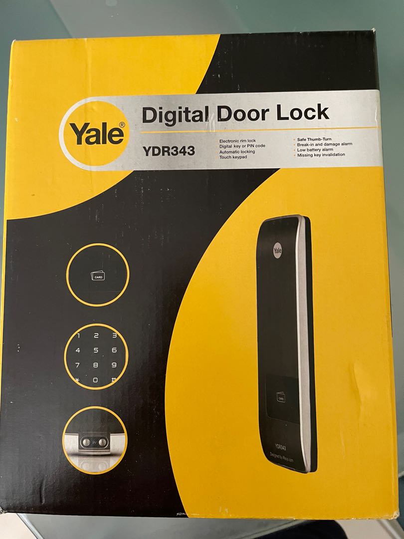 Yale digital door lock, Model YDR343, Furniture & Home Living, Security