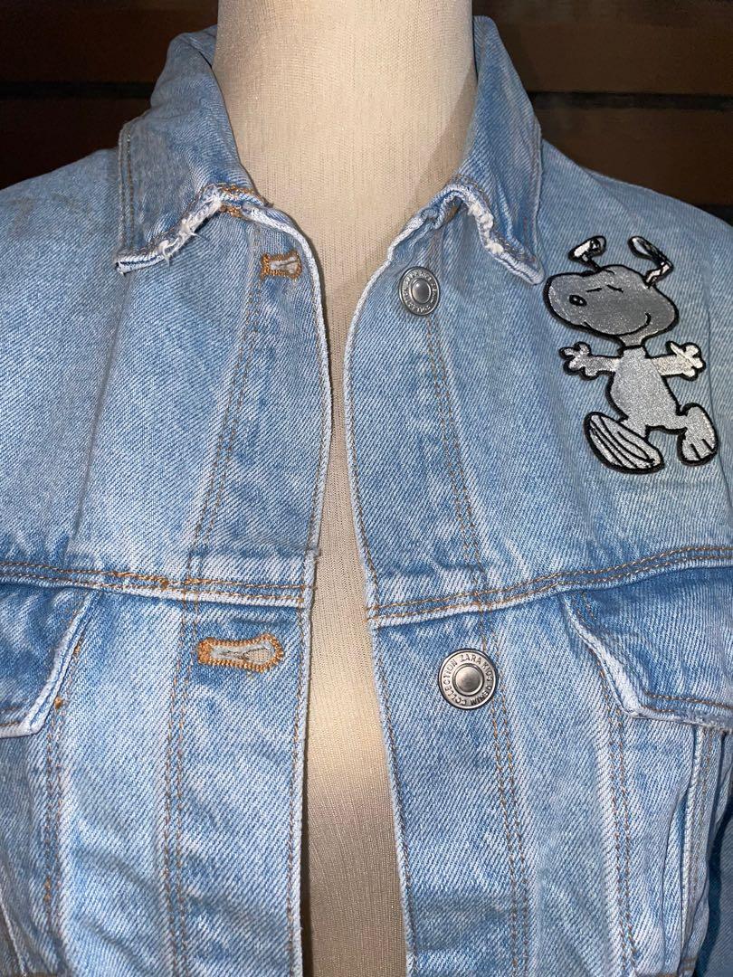 Zara Denim Jacket Peanuts (Snoopy Collection), Women's Fashion, Coats