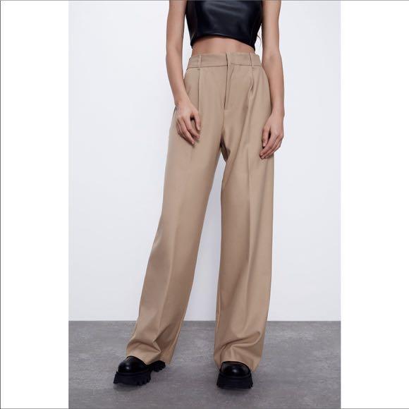 Zara high waist trousers with belt, Women's Fashion, Bottoms, Jeans &  Leggings on Carousell