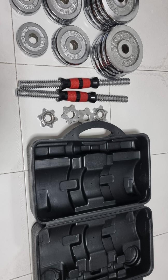 York 30 kg best sale chrome dumbbell set