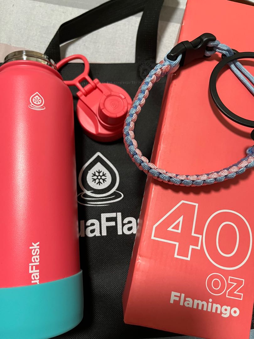 40oz Aquaflask Flamingo, Furniture & Home Living, Kitchenware