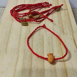 8 pcs Lucky Red String Bracelets and Anklets with Charms