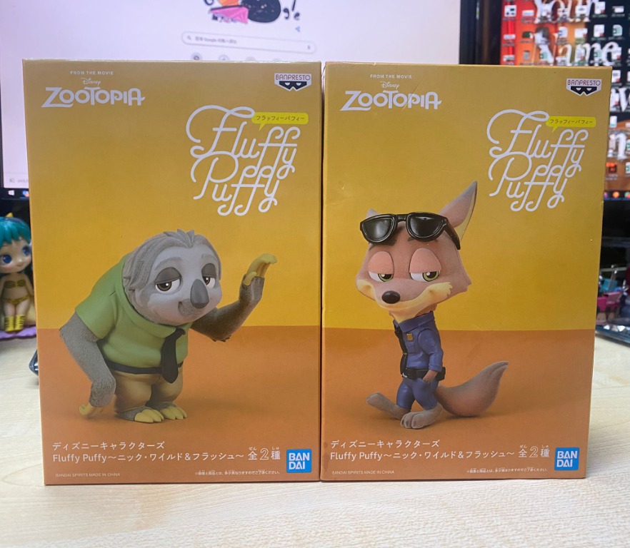 全新現貨!!! 優獸大都會 狐狸 樹懶 一對出 Fluffy Puffy Zootopia 日版 Nick Wilde Flash 動物 ...