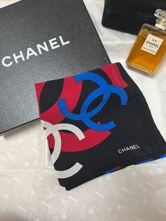 香奈兒絲巾 Logo vintage chanel 100%全絲