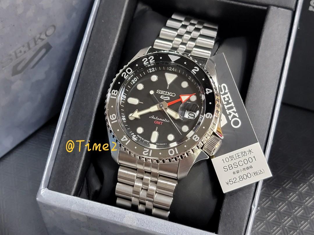 預訂Seiko 5 Sports GMT Black 黑面SBSC001 made in Japan 全啞色鋼帶