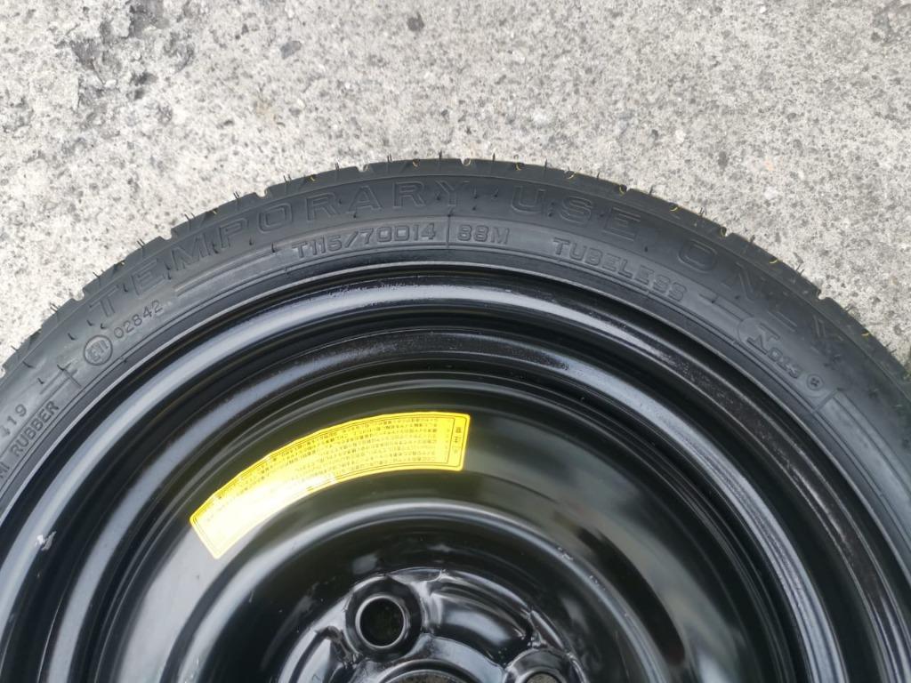 🇯🇵🇯🇵 Spare Tyre 14 Inch 4H PCD100 ( T115/70/D14 ) For Perodua Kelisa
