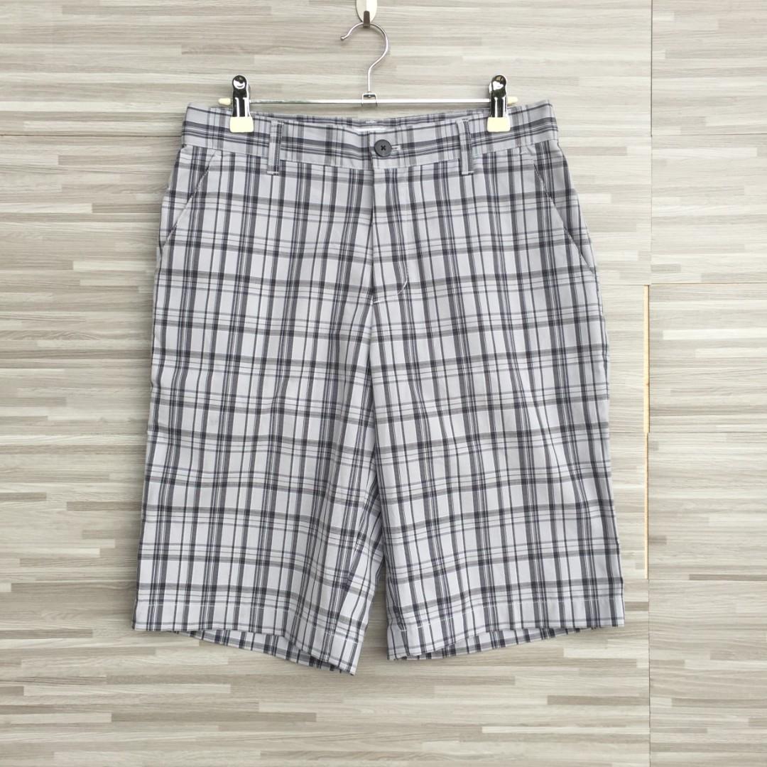 Adidas plaid shop bermuda shorts