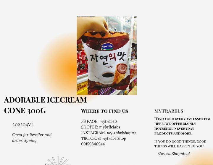 Adorable Ice Cream Cone 300g (Category: Other Food & Drinks) located in Cainta. Submitted by iubelle (Listing ID 1172345409, Image 1). Description: Adorable Ice cream Cone 300g - 130ph/pack #202204vl #AdorableIceCreamCone #Chocolate ORDER now: FB Page: https://www.facebook.com/mytrabels/ SHOPEE: https://shp.ee/w6wi3ym .