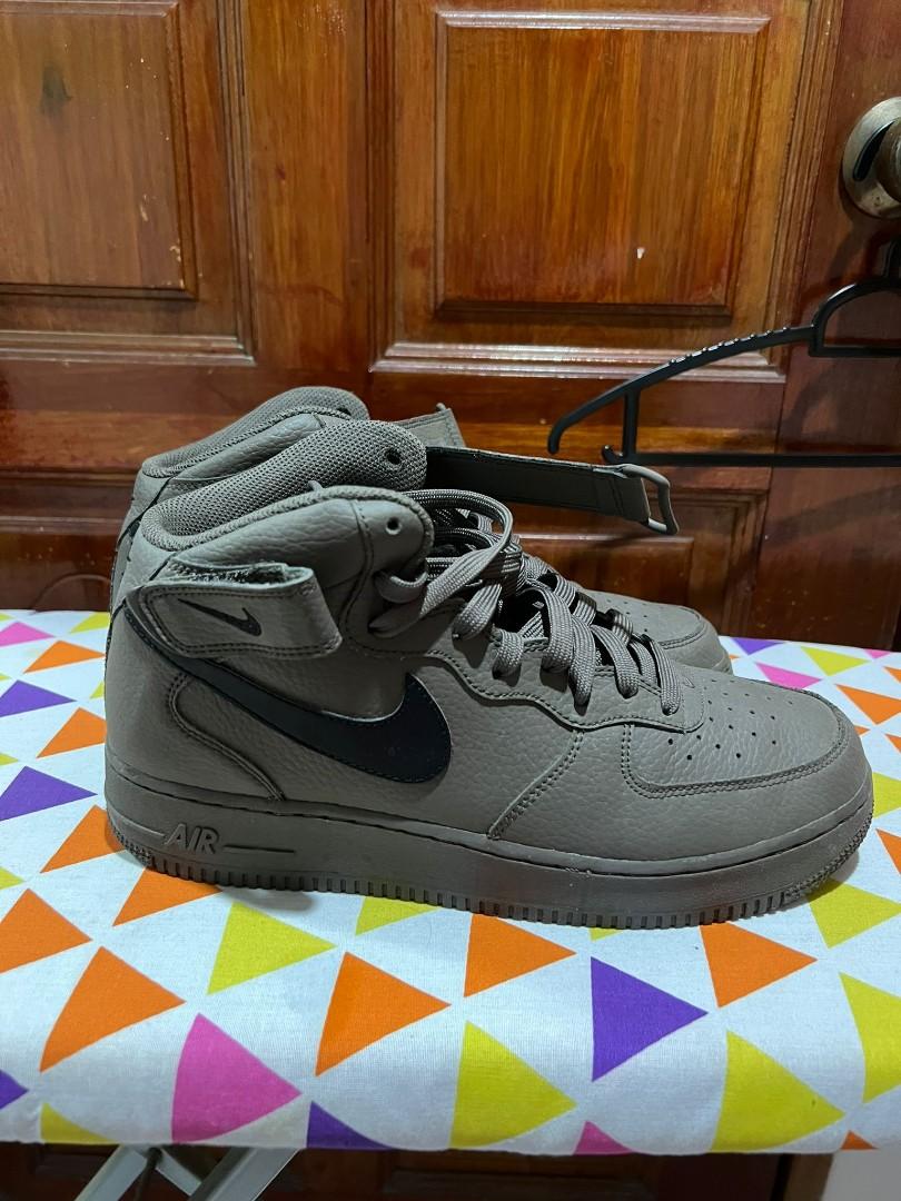 Air Force 1 Mid Olive Green Grey Sneakers Luxury Sneakers
