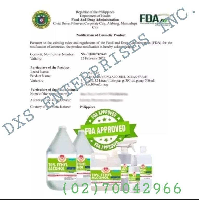 ALCO CLEAN 70% SOLUTION ALCOHOL FDA APPROVED NO METHANOL, Beauty ...