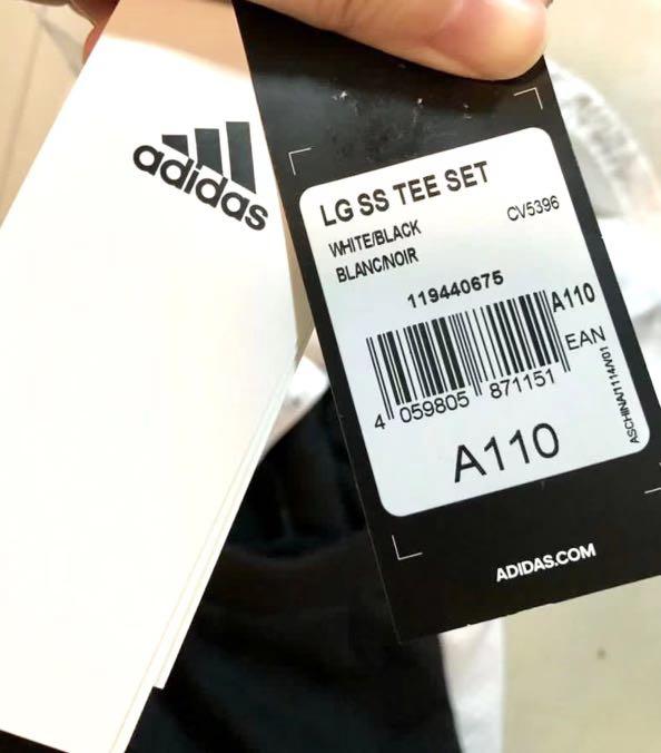 Auth Adidas cute baby girl white black shorts tee set Babies