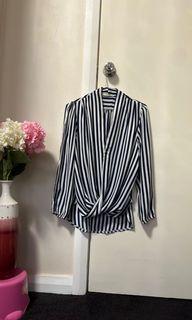 Azure striped blouse