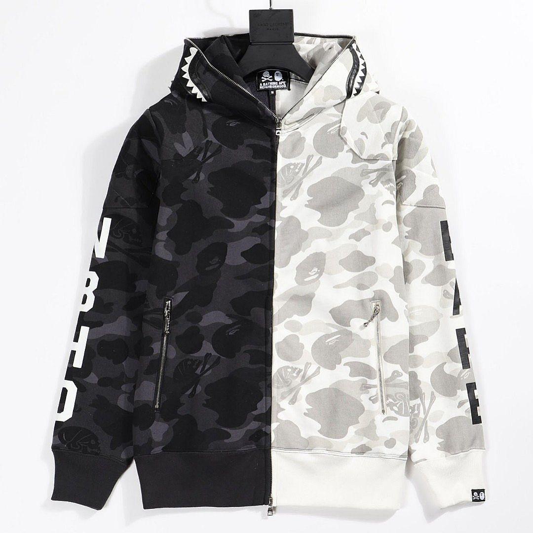 BAPE シャーク ジャケット レディース XS ブラック X ホワイト