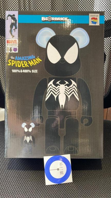 全新現貨】BE@RBRICK SPIDER-MAN BLACK COSTUME 100％ & 400％, 興趣及