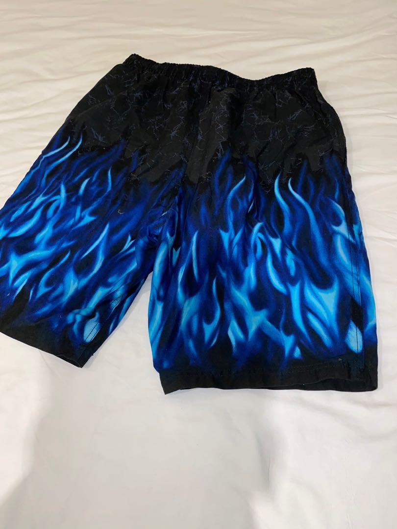 Blue top fire shorts