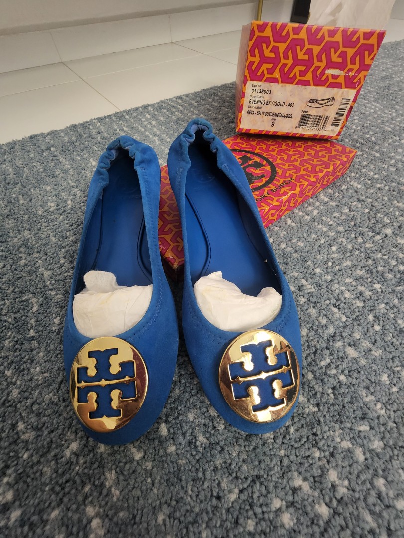 Blue tory burch top flats