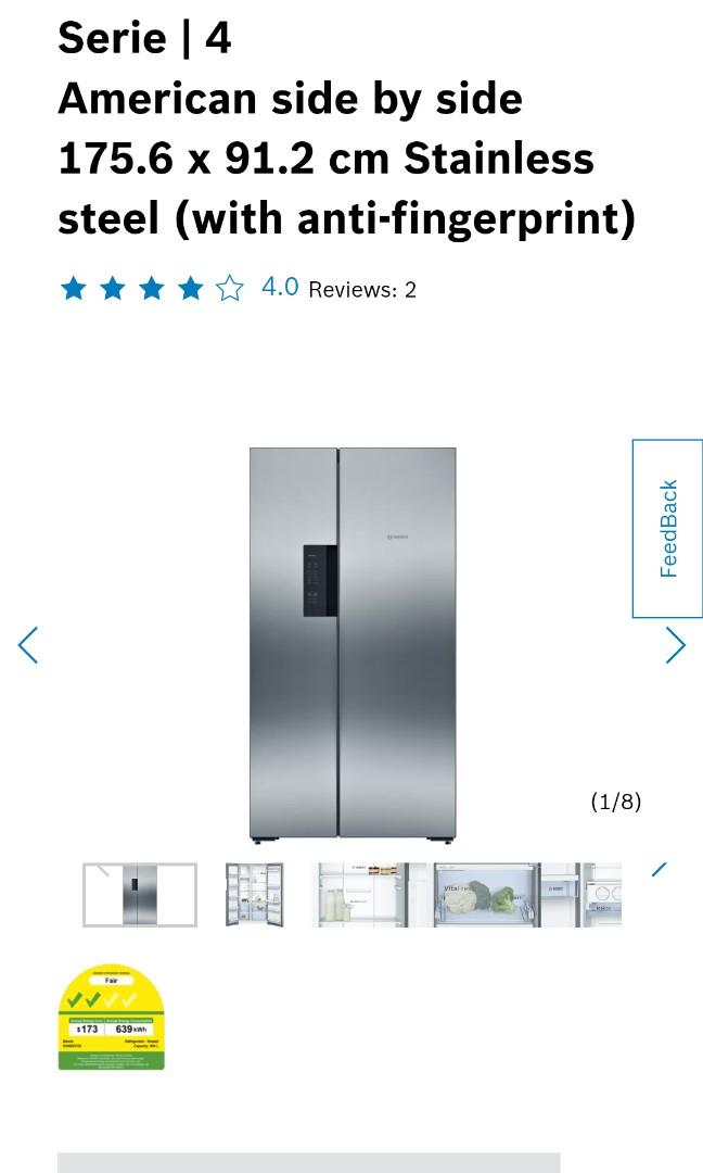 Bosch Serie 4 side by side refrigerator, TV & Home Appliances, Kitchen