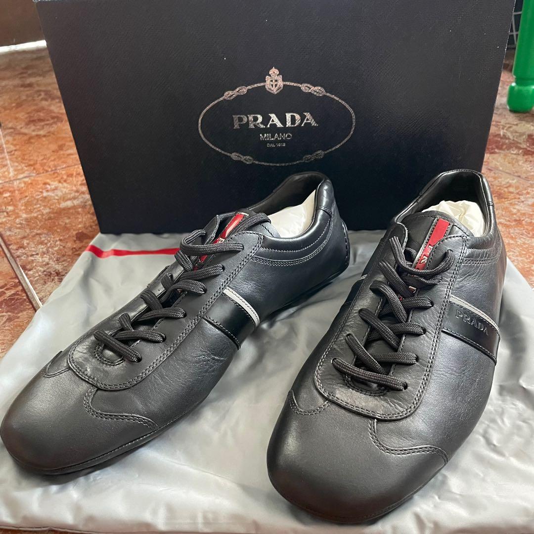 Brandnew Prada Mens Shoes (Category: Sneakers) located in Quezon City. Submitted by ishopagm (Listing ID 1172275785, Image 1). Description: Prada Mens Shoes Original 8 Complete with box and dustbag Purchased from the US.