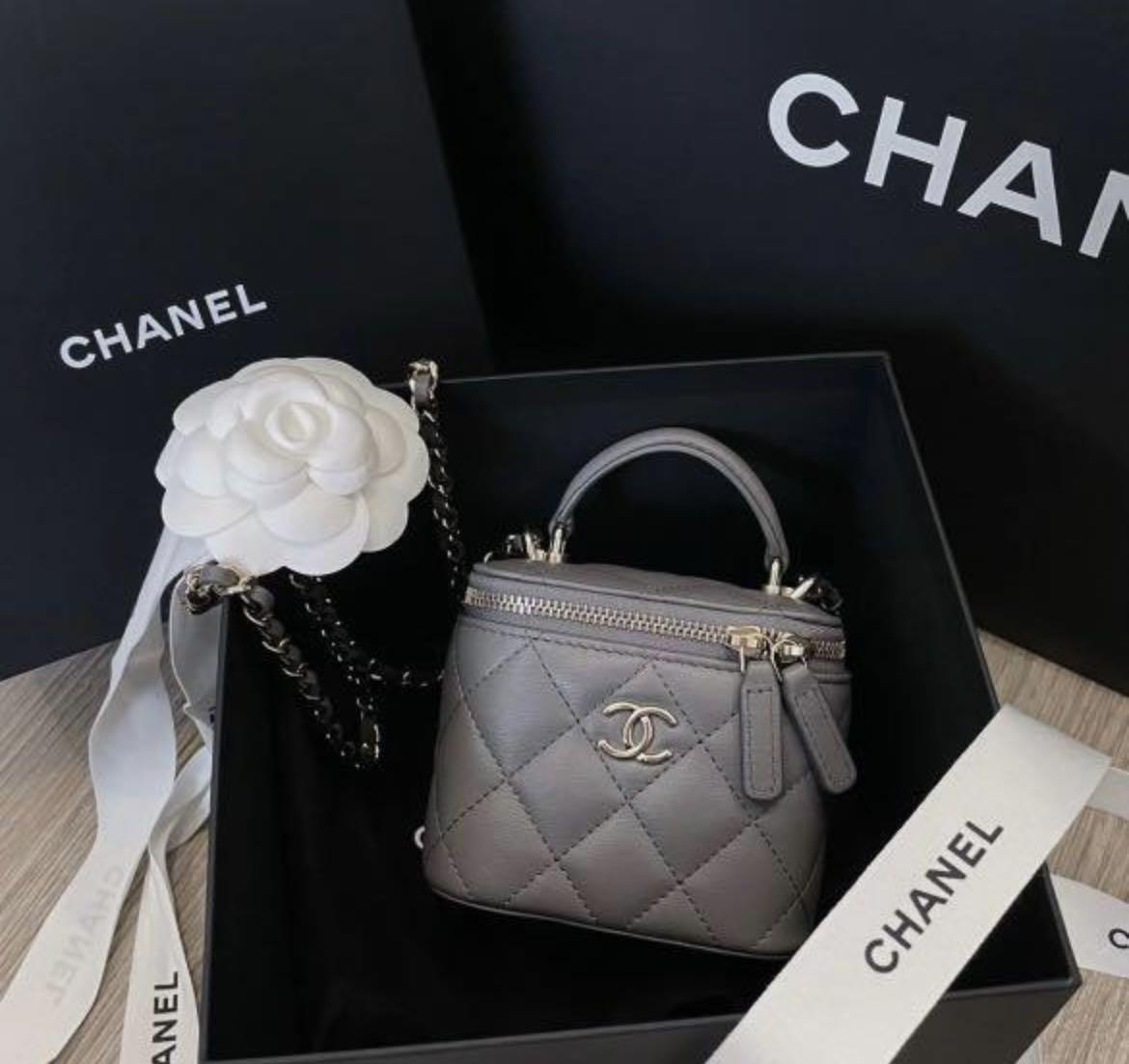 Chanel 22A Grey Mini Vanity Case GHW, Luxury, Bags & Wallets on Carousell