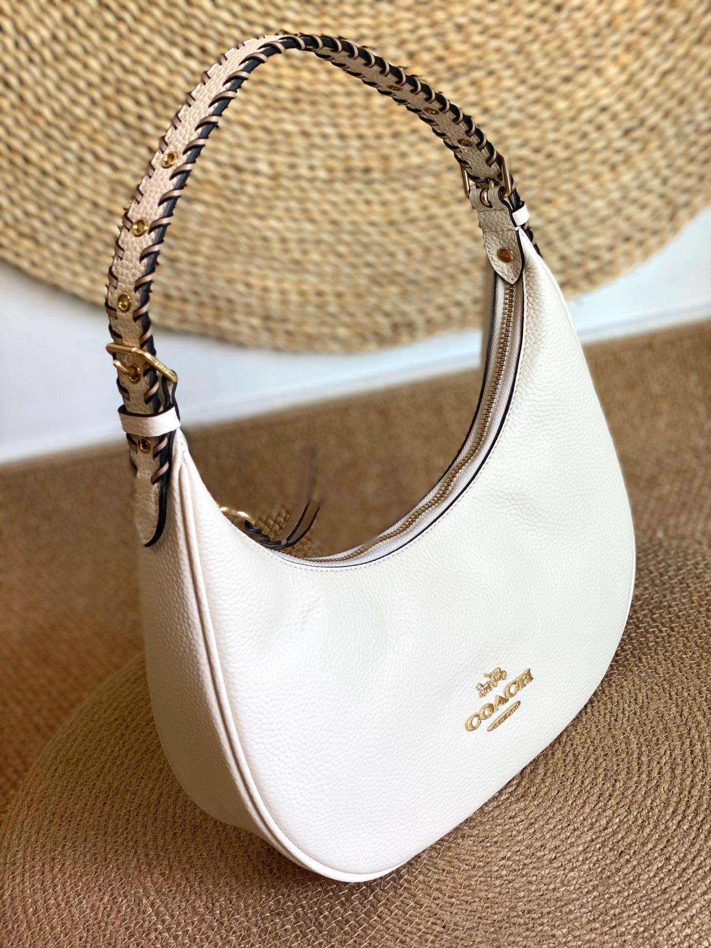 Coach Bailey Pleated Hobo Bag with calfskin in White