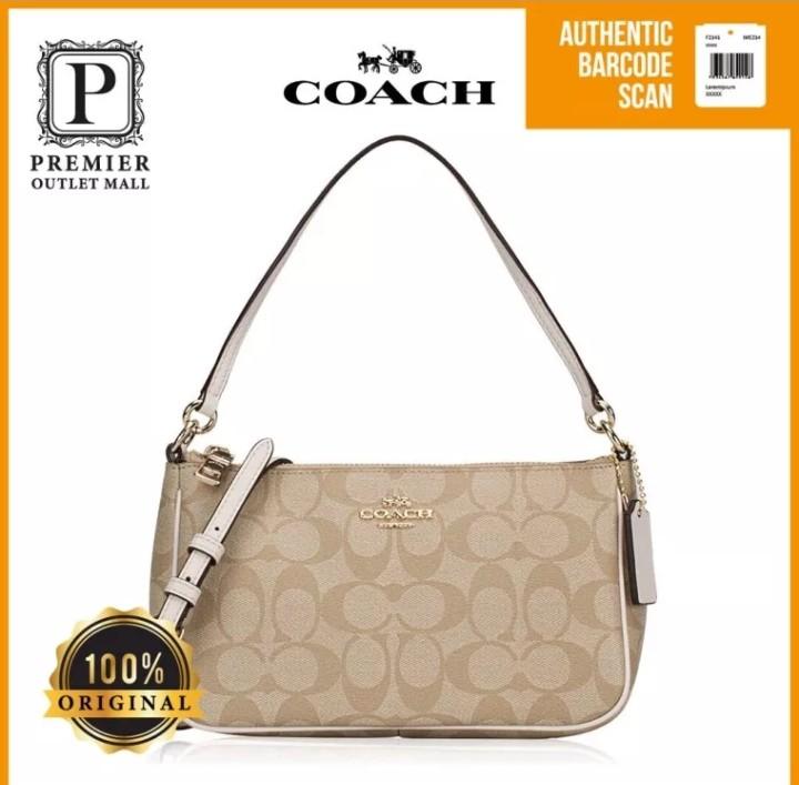 Coach bag/Messico Top handle Pouch In Signature White /100% Band New ...