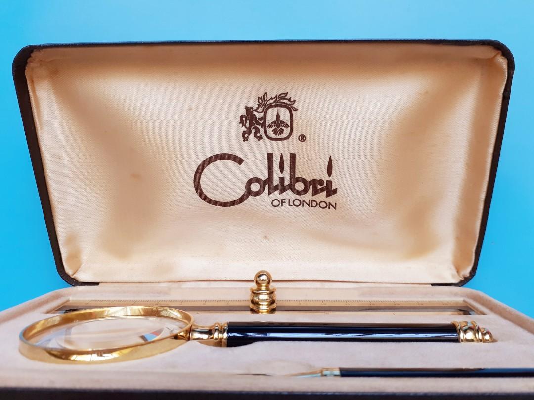 Colibri Gold Ruler Colibri of London : Vintage 1980's Desk Set (Magnifying Glass + Ruler ...
