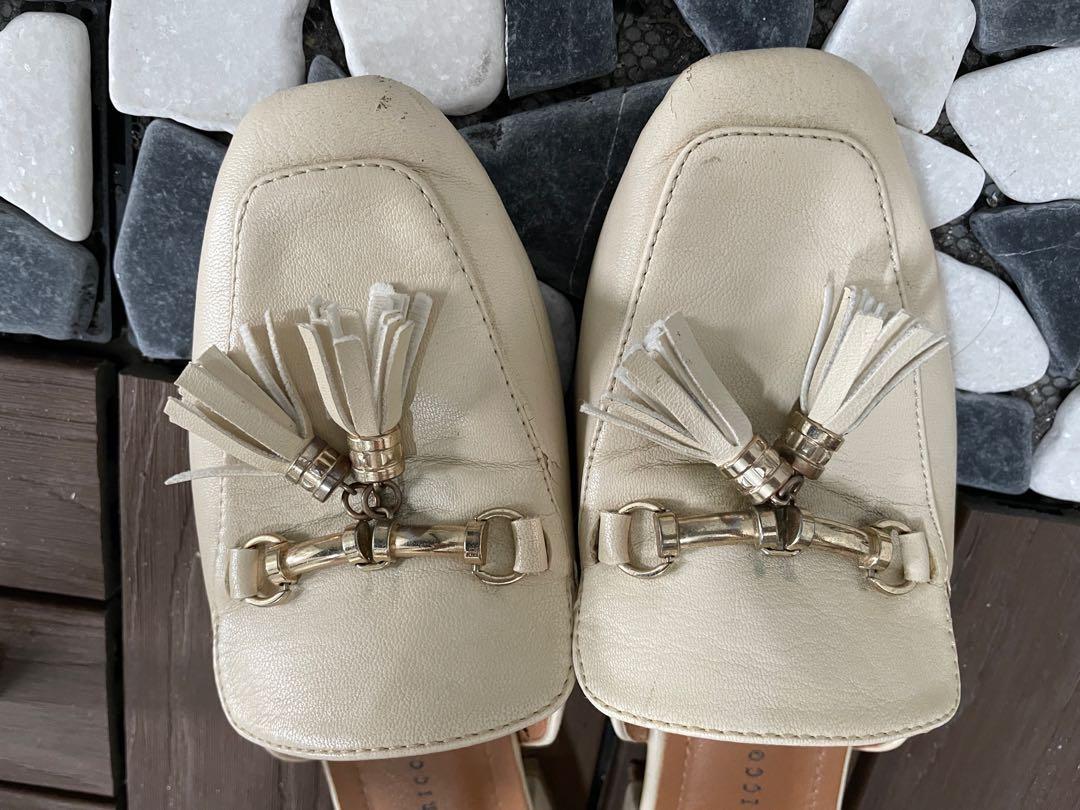 Cream backless loafers new arrivals