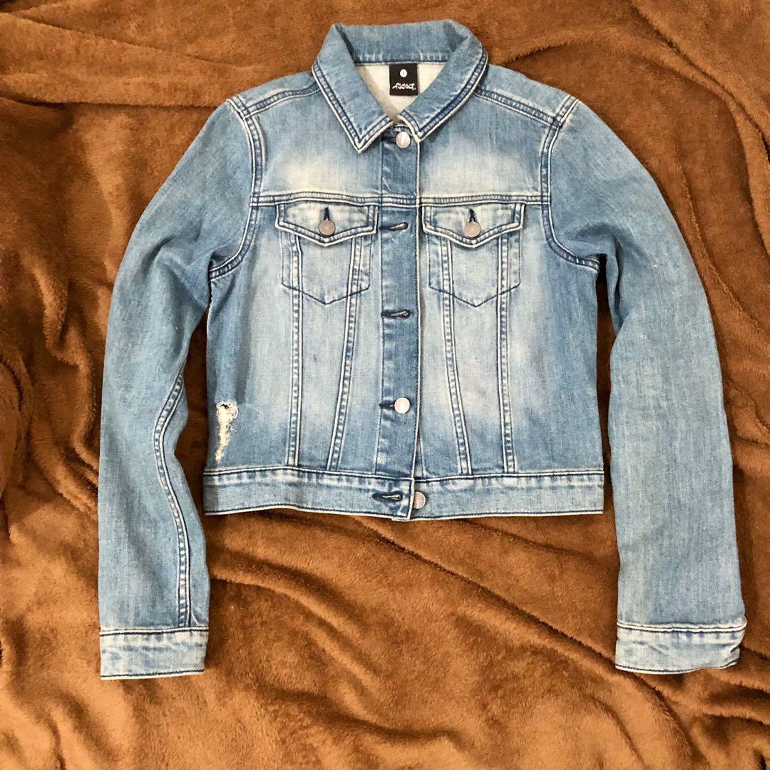 Cropped Destroyed Denim Jacket by Riders by Lee Fesyen Wanita