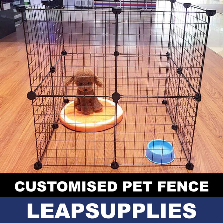 Customised Fence | Pet Rabbit Cat Dog Modular Wire Fence Playpen Gate ...