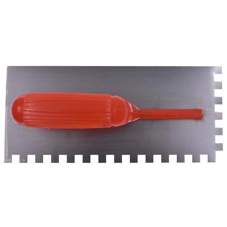 E-shop: Plastering Trowel With Teeth (Category: Home Improvement Tools & Accessories) located in Quezon City. Submitted by erica1239 (Listing ID 1172234370, Image 3). Description: 💟 Welcome Reseller：Inquire for further Negotiation. 100% Brand New and Good Quality Easy to use and carry around Commonly used for spreading adhesive on tile surfaces Dimension: *width: 5in (120mm ) *length: 11in (280mm) teeth distance 10mm approx. Colors: silver w/ or