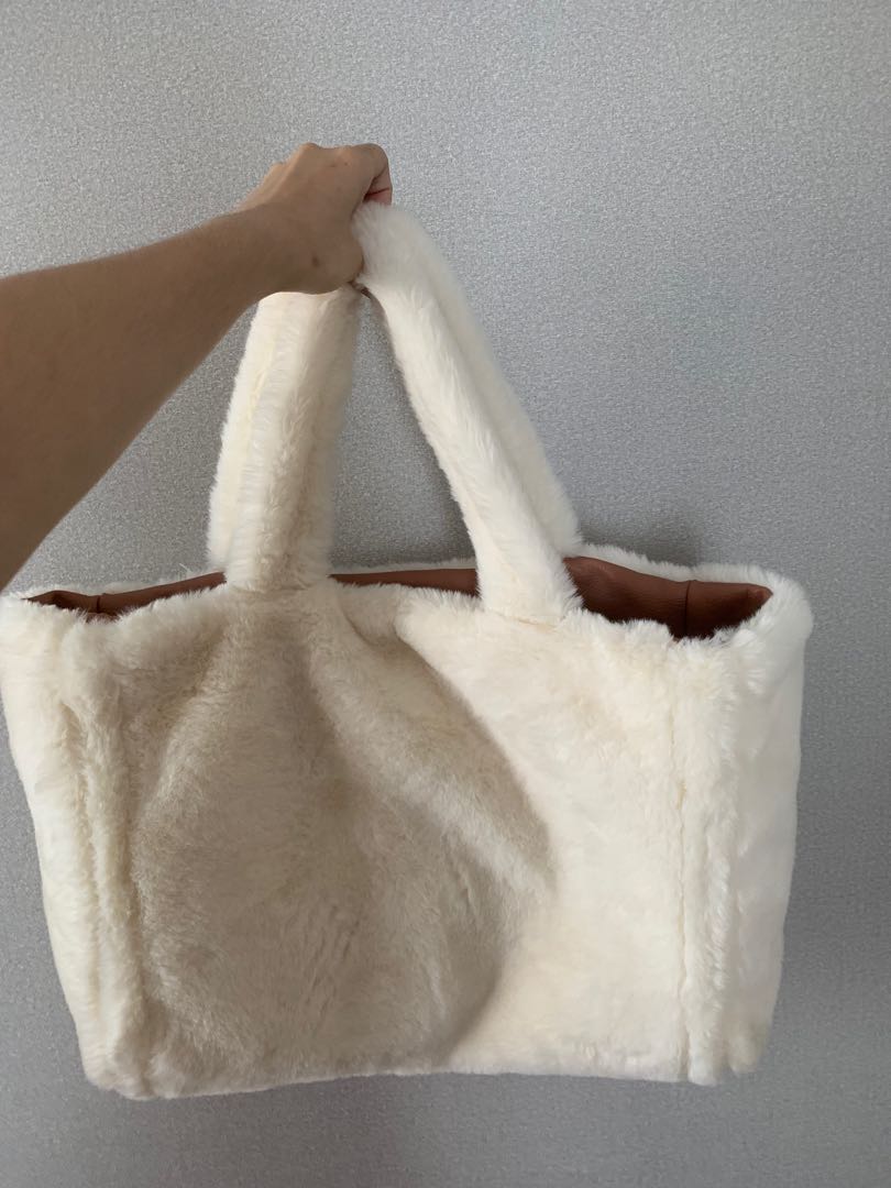 Big fluffy tote bag clearance