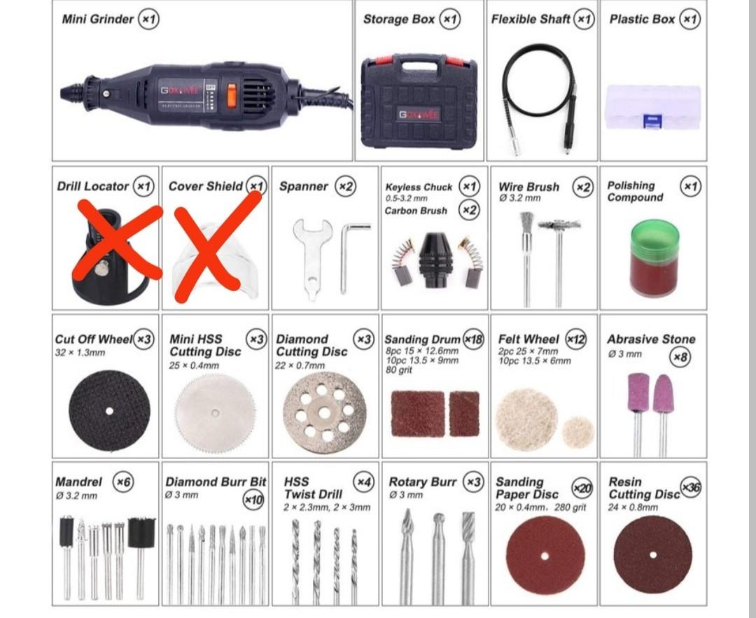 Goxawee Rotary Tool Kit with Multipro Keyless Chuck and Flex Shaft