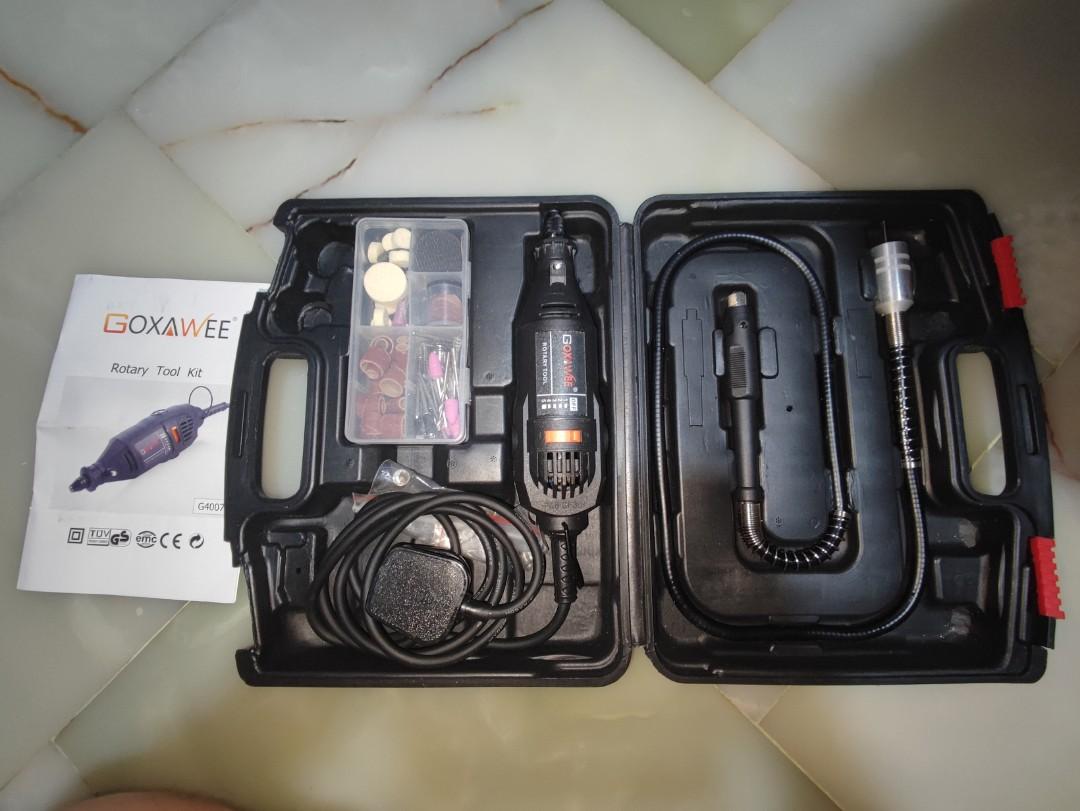 Goxawee Rotary Tool Kit with Multipro Keyless Chuck and Flex Shaft