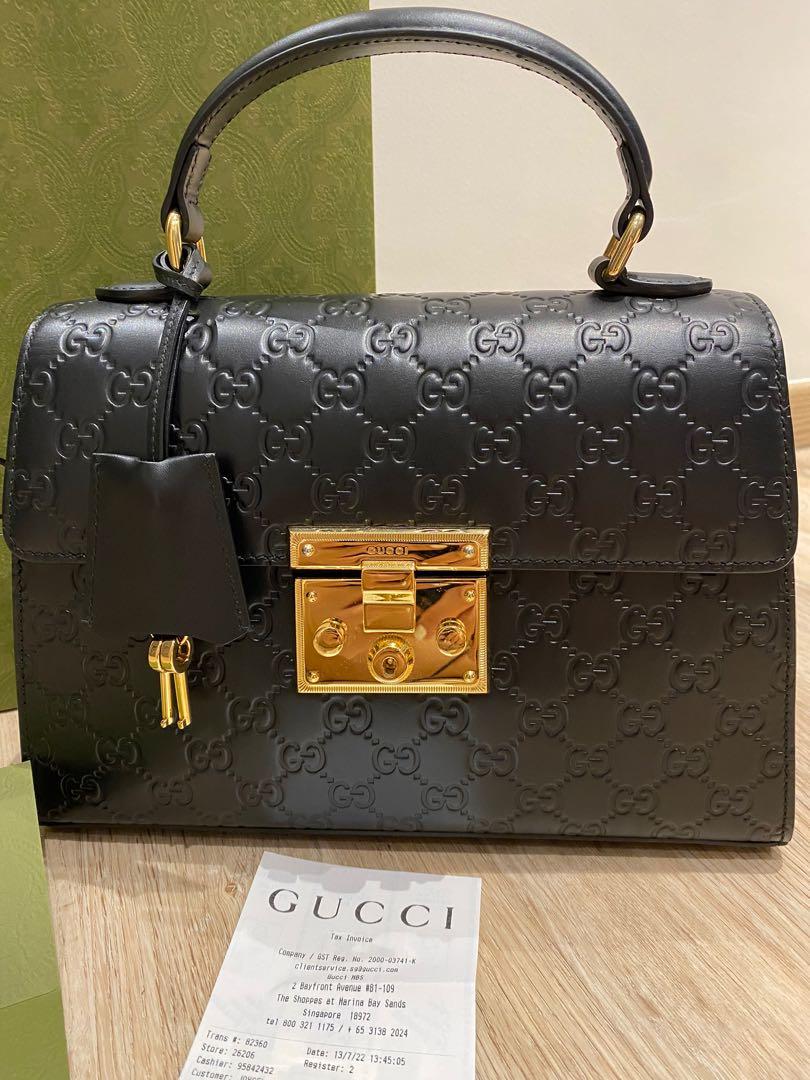 Small padlock signature leather shoulder bag online