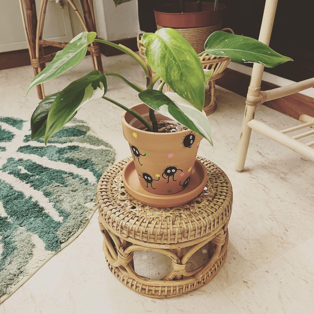 Hand-painted Soot Sprites Terracotta Pot, Furniture & Home Living ...