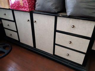 Hardwood cabinet and drawers TV stand