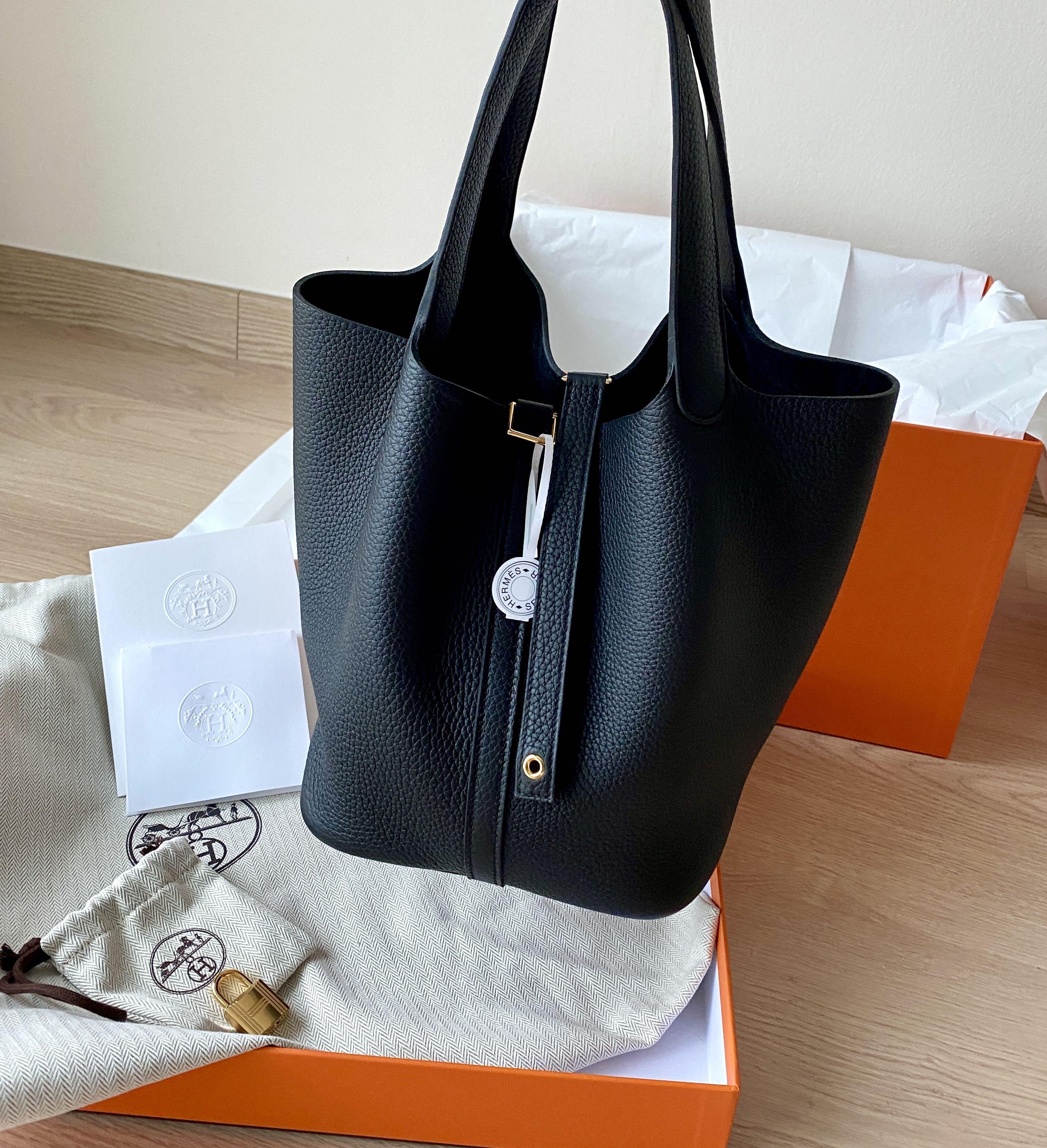 Hermes Picotin 22 Black GHW, Luxury, Bags & Wallets on Carousell