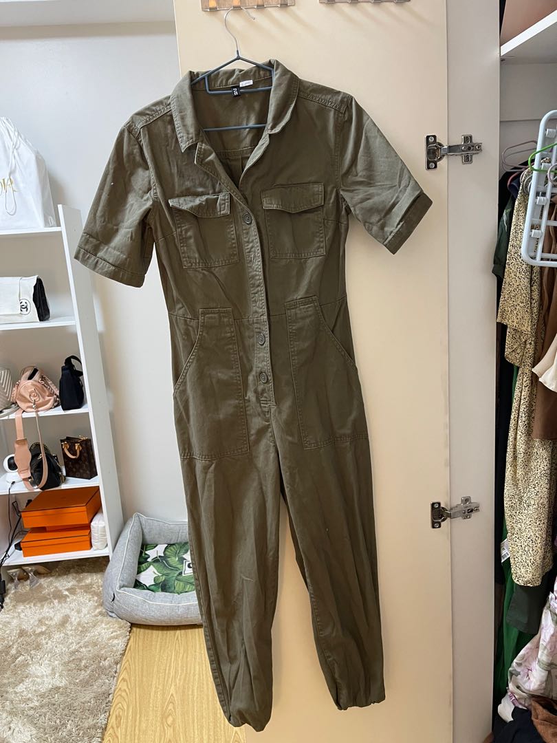 Army green 2025 jumpsuit h&m