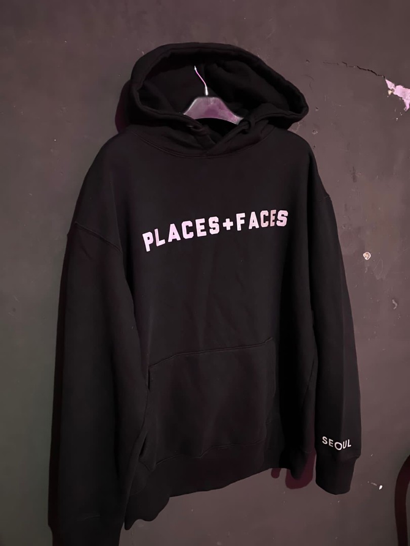 HOODIE PLACES + FACES (SEOUL), Fesyen Pria, Pakaian , Baju Luaran di Carousell