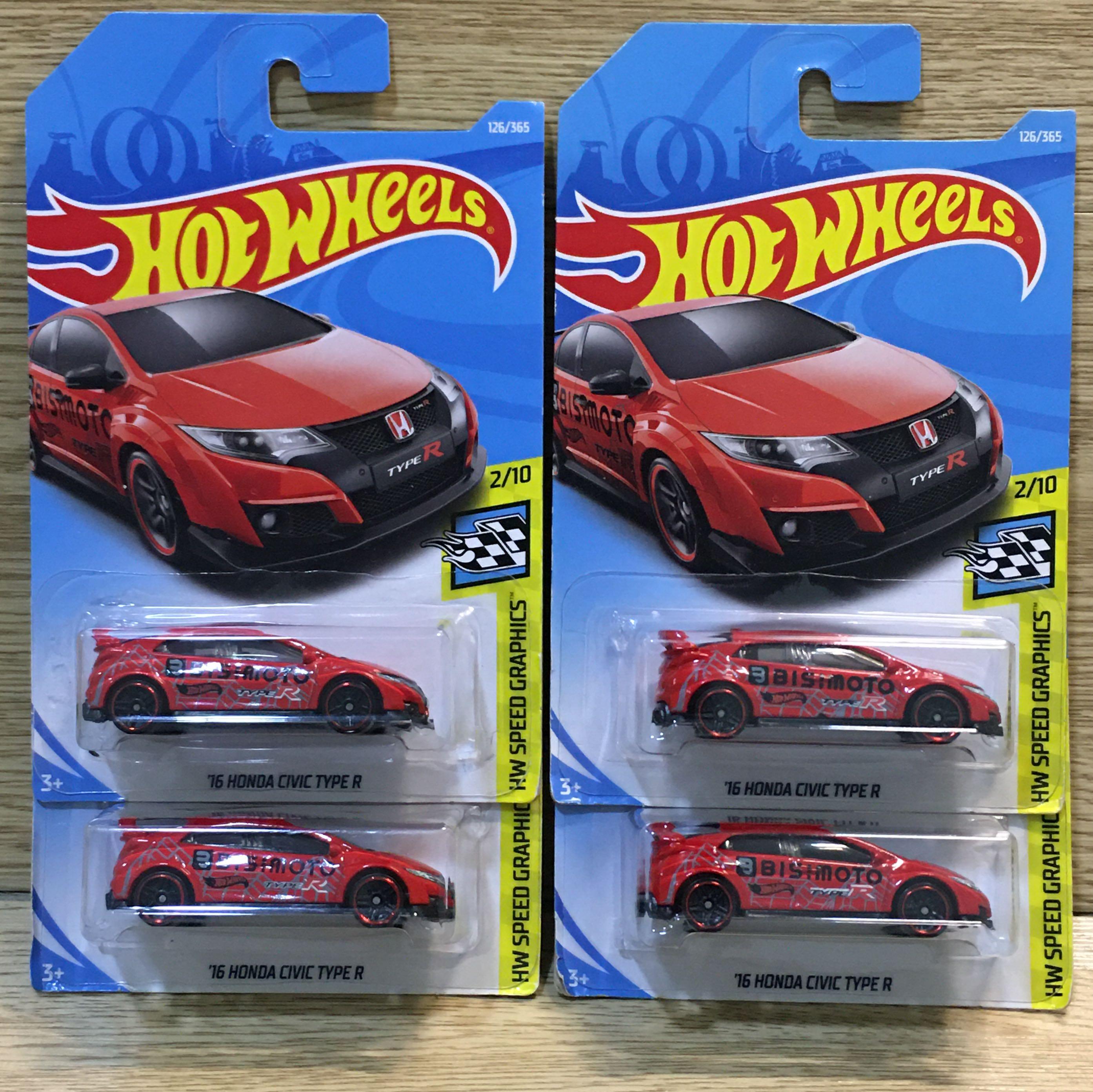 Hot Wheels 16 Honda Civic Type R Bisimoto Red soft corner