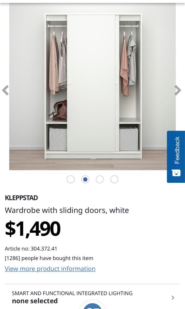 IKEA Kleppstad Sliding Door Wardrobe, 傢俬＆家居, 傢俬, 書櫃、櫃子及架 Carousell
