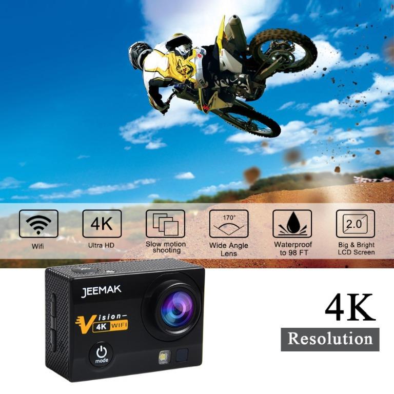 JEEMAK ACT74R 4K Action Cam WIFI Waterproof Camera Sports Camera