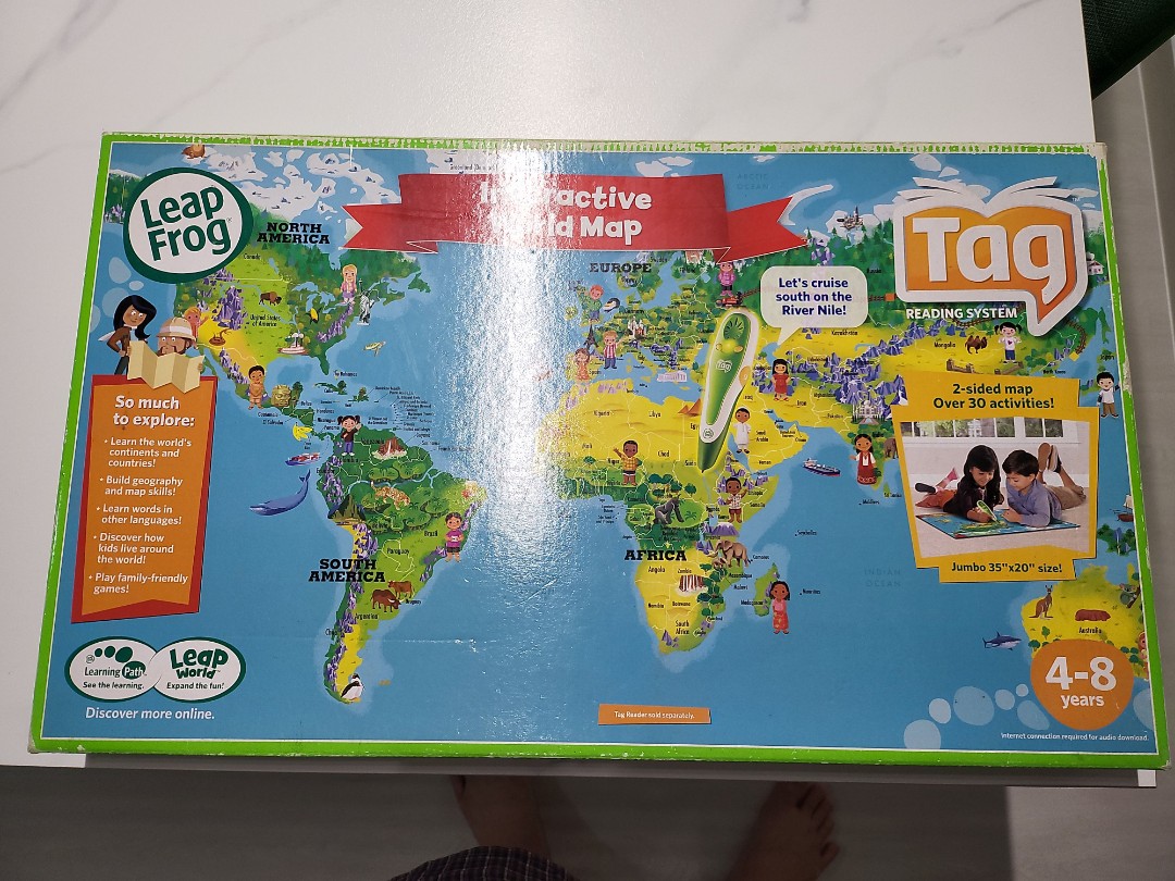 Leap Frog Tag Interactive World Map, Hobbies & Toys, Toys & Games on