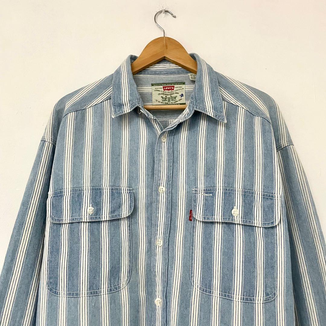 Levi's striped denim jacket sales