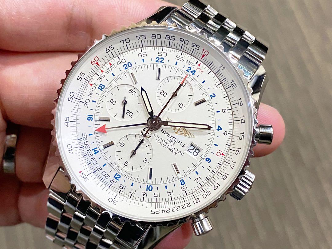 Breitling navitimer world white on sale