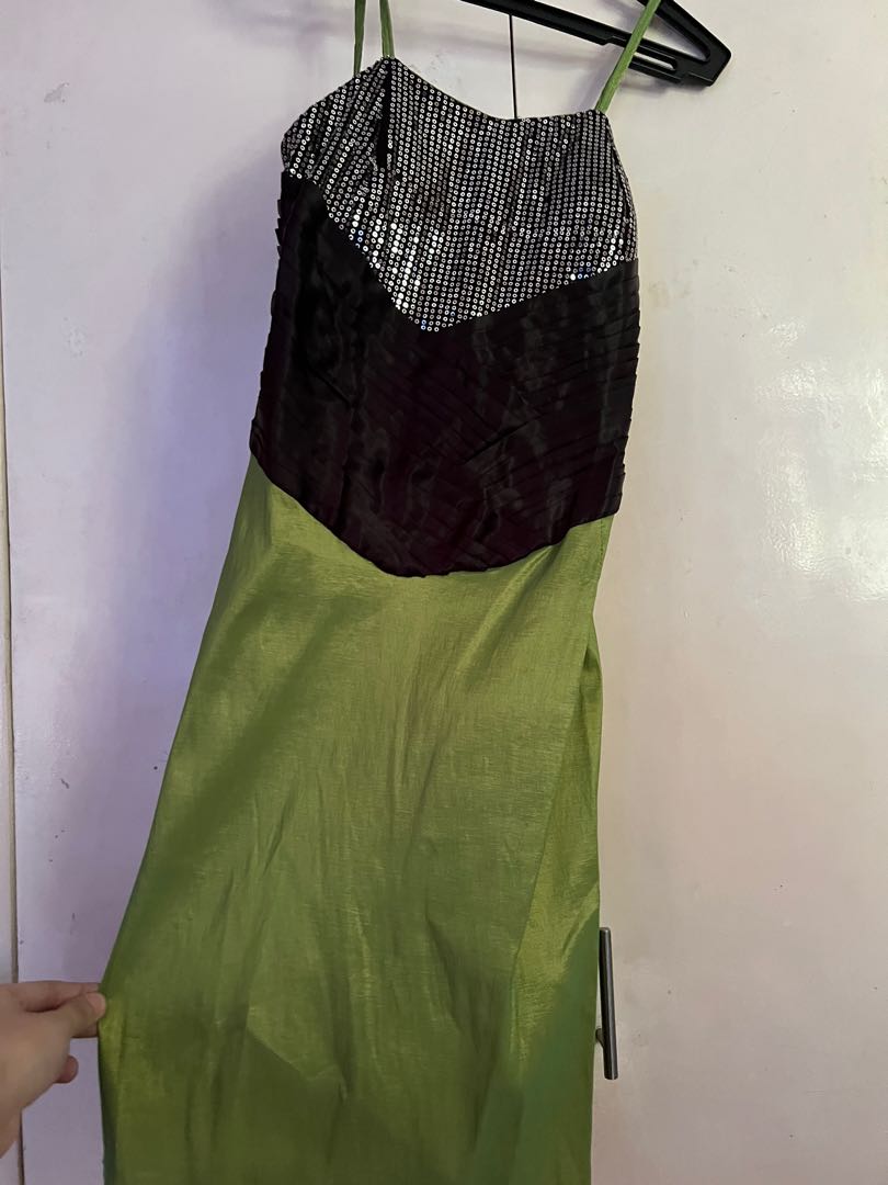 Lime Green and Black Dress for Kids 